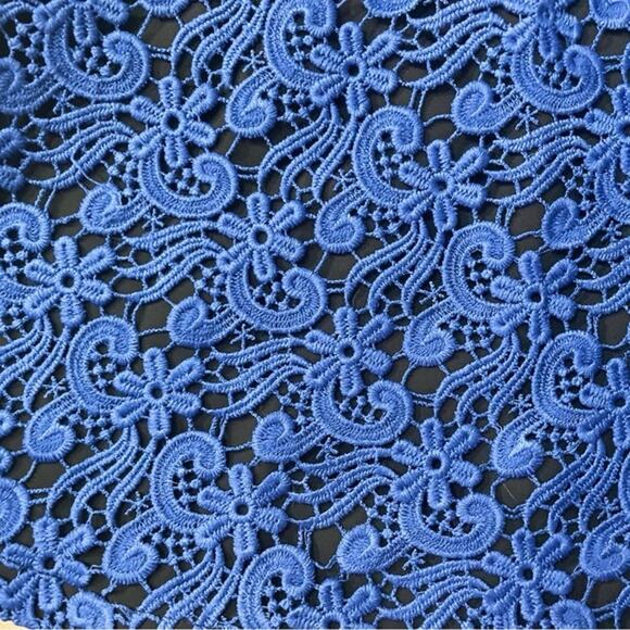 Line & Dot  Womens Cobalt Blue Black  Eyelet Full Circle Skirt Size Small - Picture 5 of 8
